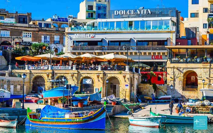 St Julian’s seafront and Spinola Bay